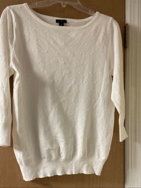 Ann Taylor Factory White Knit Sweater.